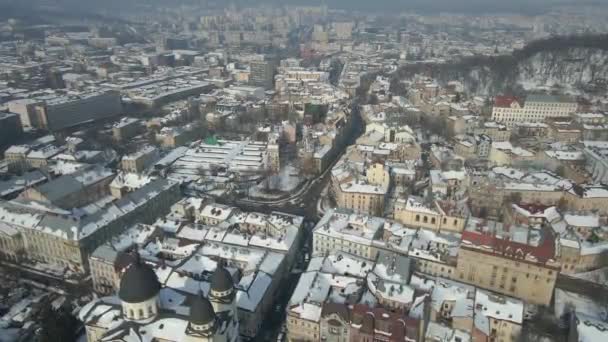 Церковь Воздвижения Святого Иосифа Украина Вид Воздуха — стоковое видео