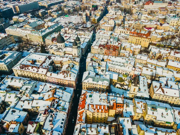 Lviv Şehri Ukrayna Hava Görünümü — Stok fotoğraf