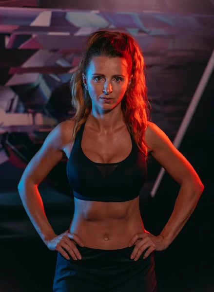 Ritratto Fitness Trainer Donna Ritratto — Foto Stock