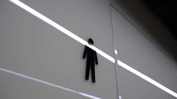 Restroom Sign Door Men Room — Stockvideo