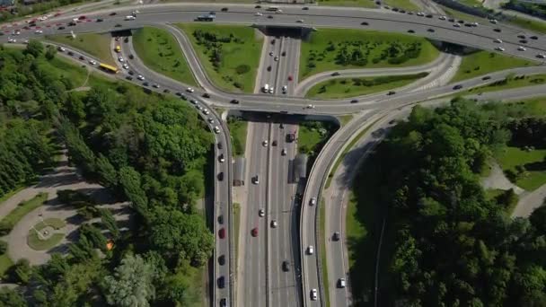 Transporte Estradas Carros Vista Aérea — Vídeo de Stock