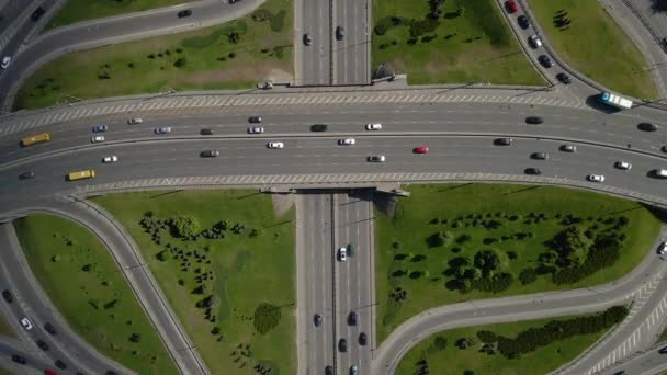 Vervoer Autowegen Luchtzicht — Stockvideo