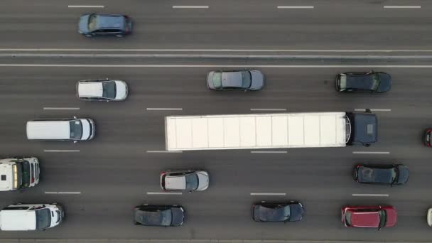 Autostraßen Stau Luftaufnahme — Stockvideo