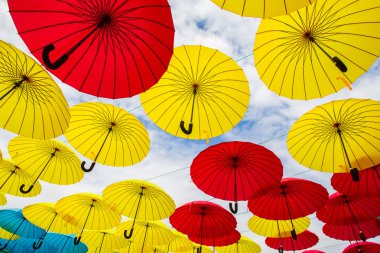 Çok renkli şemsiyeler