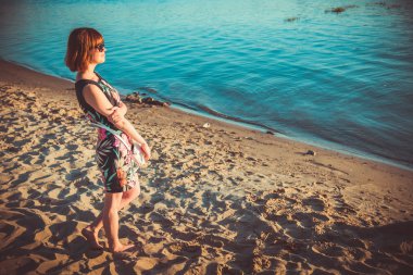 Kiev. Ukrayna. İskele. Nehrin Dnepr.