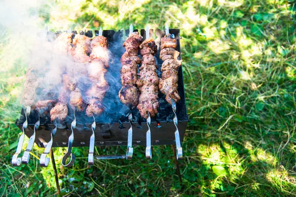 Meat cooked on the grill — Stock Photo, Image