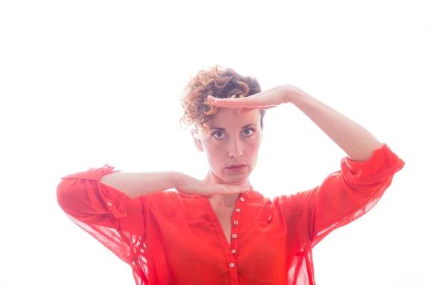 Retrato de una chica. Emoción: mística — Foto de Stock