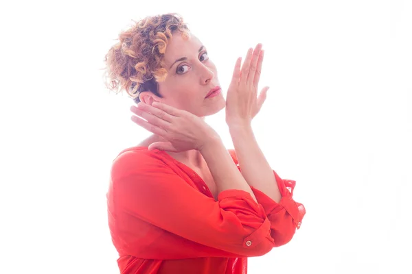 Retrato de una chica. Emoción: mística — Foto de Stock