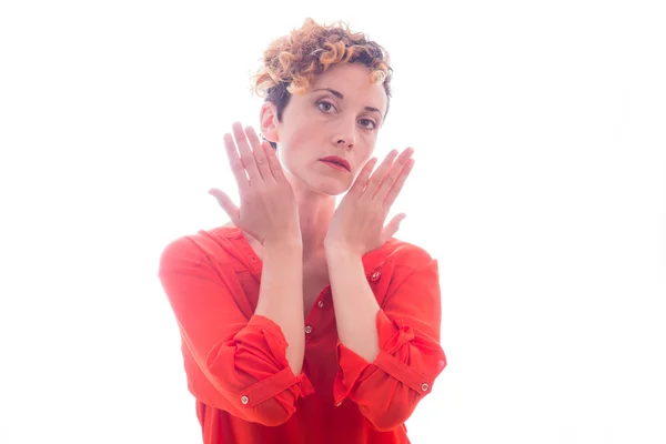 Retrato de una chica. Emoción: mística — Foto de Stock