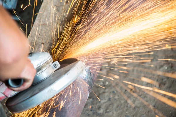 Locksmith's workshop. Angle grinder. — Stock Photo, Image