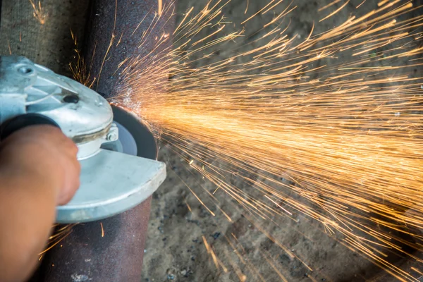 Locksmith's workshop. Angle grinder. — Stock Photo, Image