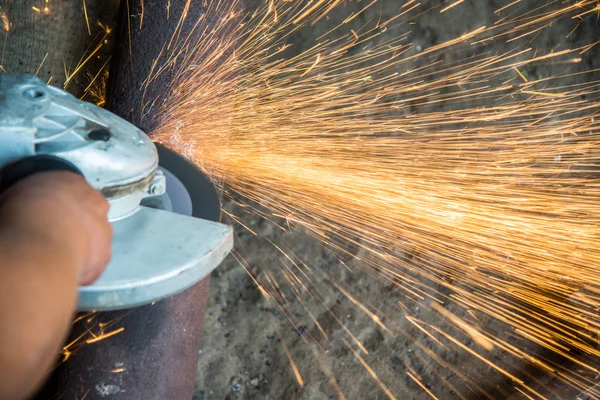 Locksmith's workshop. Angle grinder. — Stock Photo, Image