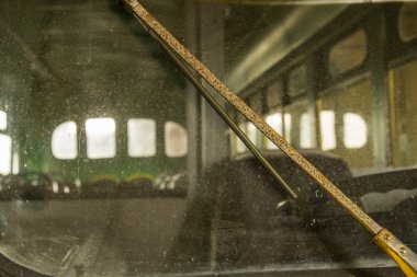 Otobüs. iç otobüs. Araba ön cam