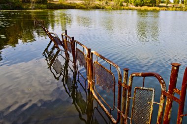 Dışlama bölgesi. Chernobyl. Pripyat. Ukrayna. Pripyat Nehri