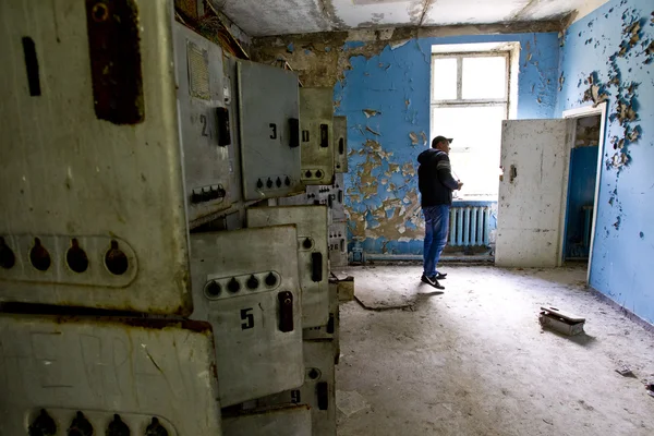 Ukrajna. Kizárását övezetben. Chernobyl. Pripjaty. -2012.09.19. Bus s — Stock Fotó