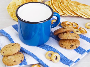 Süt tanımlama ile bir fincan 