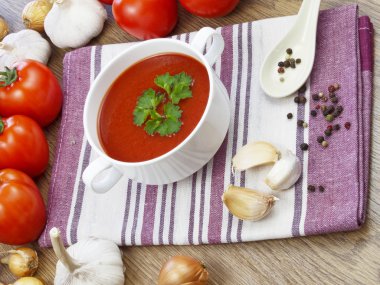 Yaz gazpacho çorbası sebzeli 