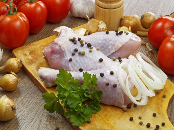 Baqueta de frango com legumes — Fotografia de Stock