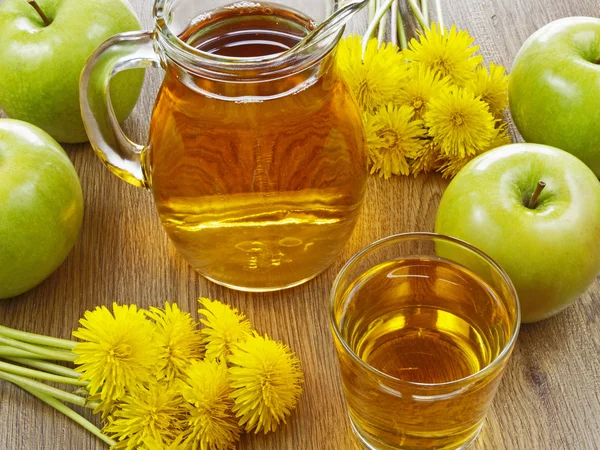 Apple juice in a bottle — Stock Photo, Image