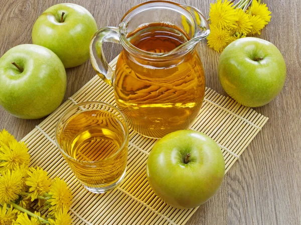 Apple juice in a bottle — Stock Photo, Image