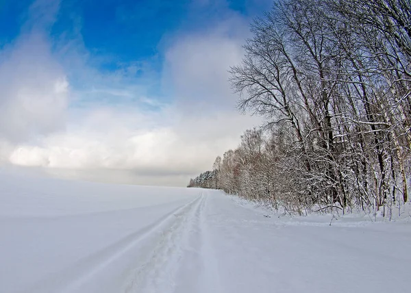Russische Weg Sneeuw — Stockfoto