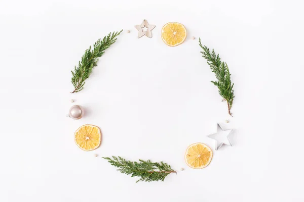 Moda Yaratıcı Noel Kış Yeni Yıl Kompozisyonu Firavun Ağacı Dalları — Stok fotoğraf