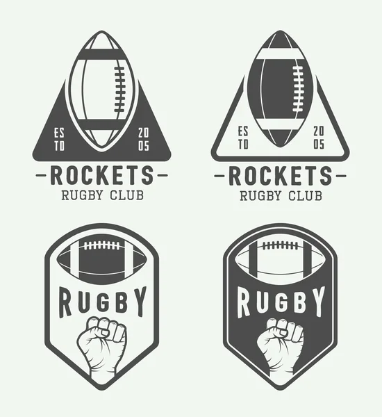 Rugby and american football labels — 스톡 벡터