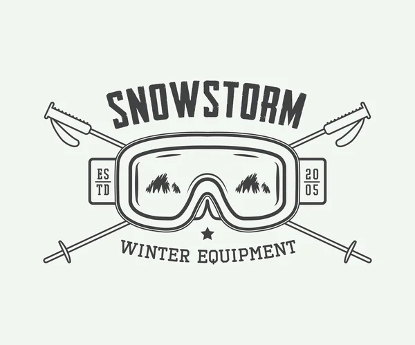 Vintage winter sports logo — Stock Vector