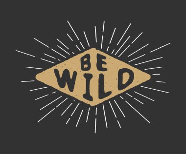 Vintage motivasyonel sloganı ile sunbursts. 