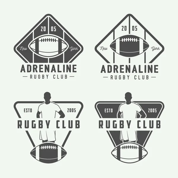 Vintage Rugby- und American-Football-Etiketten, Embleme und Logo. — Stockvektor