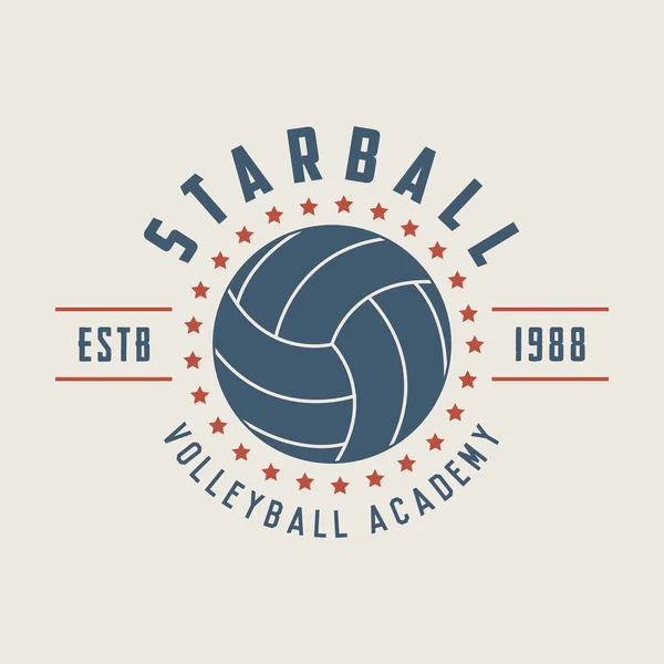 Etiqueta de voleibol vintage, emblema o logotipo. Ilustración vectorial — Archivo Imágenes Vectoriales