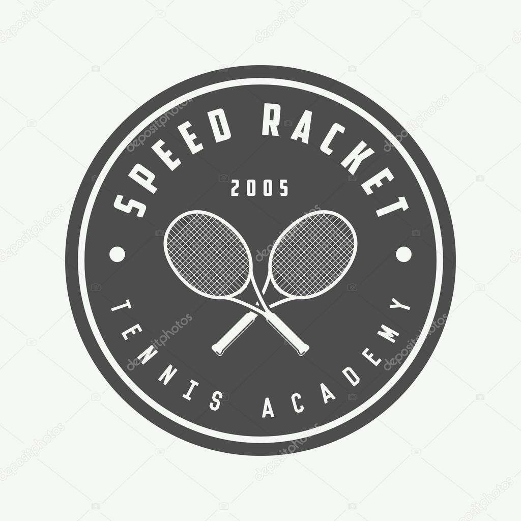 Vintage tennis logo, badge, emblem and much more. Vector Illustration
