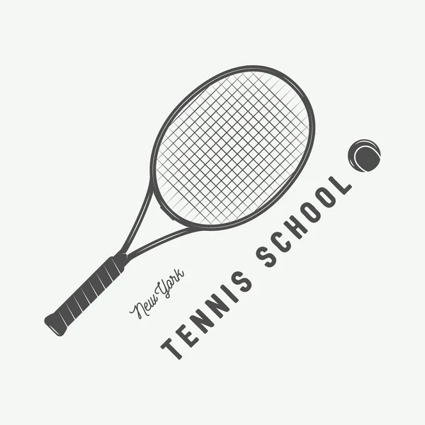 Logotipo de tenis vintage, insignia, emblema y mucho más . — Archivo Imágenes Vectoriales