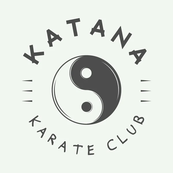 Vintage karate or martial arts logo, emblem, badge, label Royalty Free Stock Vectors