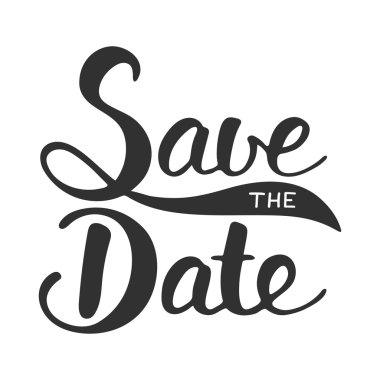 Modern kaligrafi ile Tarih davet kartı vektör şablonu kaydetme