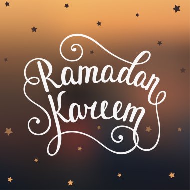 Modern hat ile Ramazan Kareem tebrik kartı tasarım şablonu