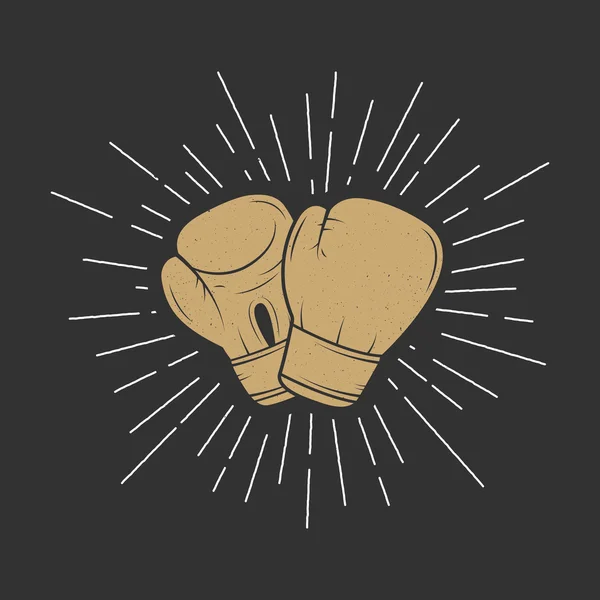 Gants de boxe de style vintage . — Image vectorielle