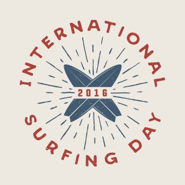 Vintage sörf logosu, amblem 