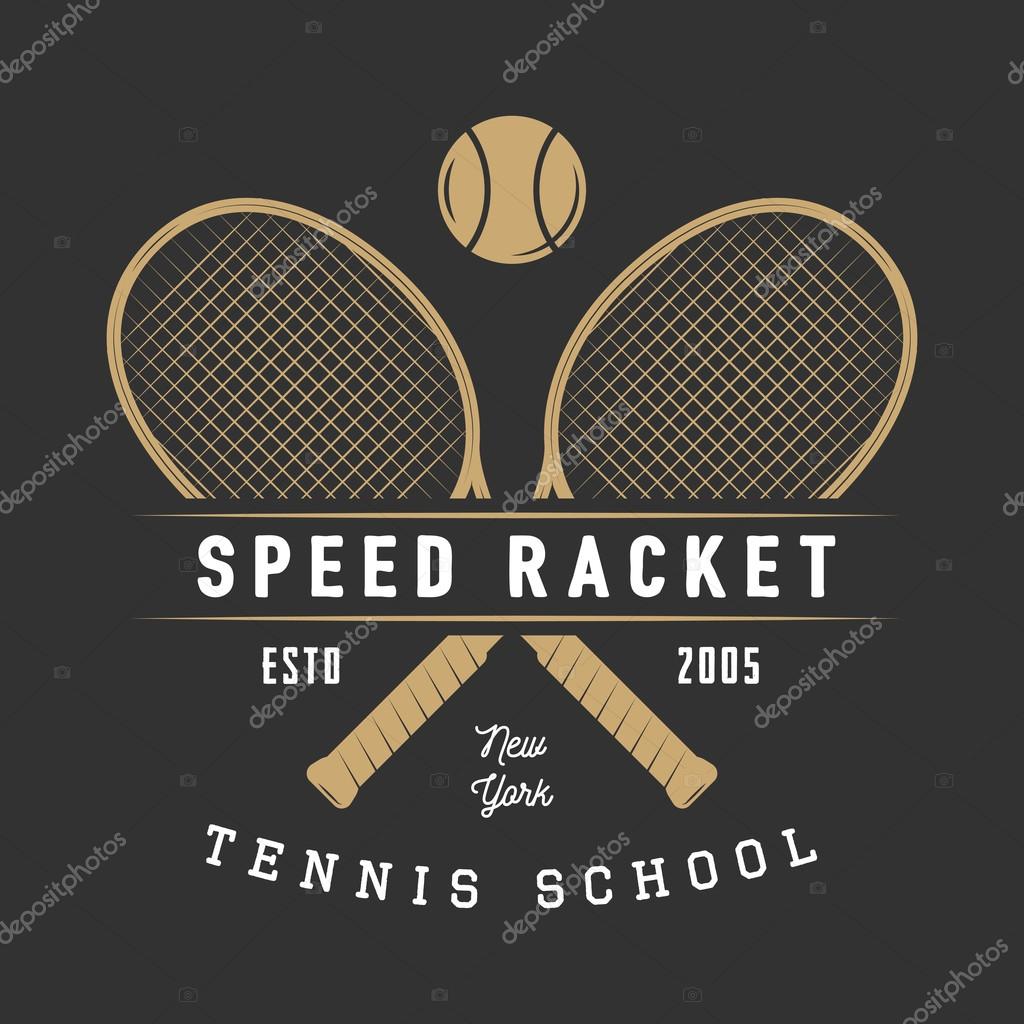 Vintage tennis logo, badge, emblem and much more. Graphic art. Vector Illustration.