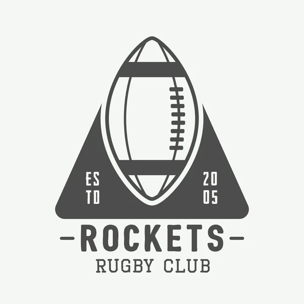 Etiquetas de rugby vintage y fútbol americano, emblemas y logotipo. Ilustración vectorial — Archivo Imágenes Vectoriales