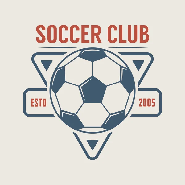 Vintage λογότυπο ποδόσφαιρο ή το ποδόσφαιρο, έμβλημα, το σήμα. — Διανυσματικό Αρχείο