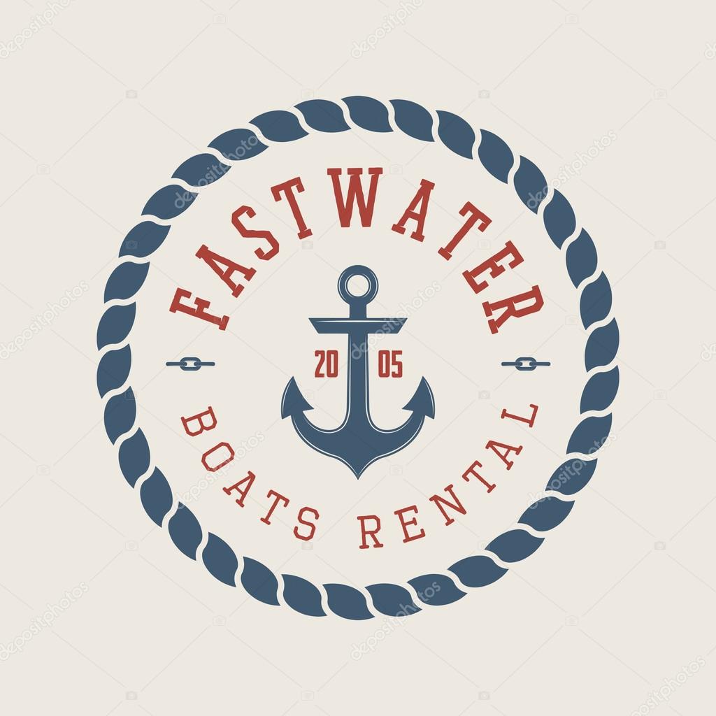 Vintage rafting or boat rental logo, labels and badges. Graphic Art. Vector Illustration.