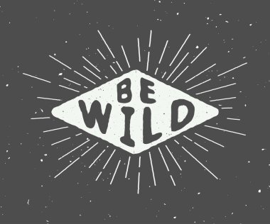 Vintage motivasyonel sloganı ile sunbursts. Vektör çizim