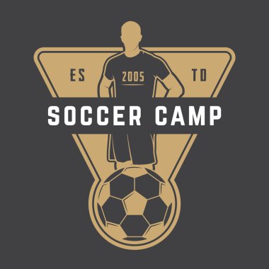 Vintage futbol ya da futbol logo, amblem, rozet. 