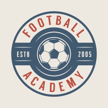 Vintage futbol veya futbol logosu, amblem, rozet. Grafik Sanatı. 