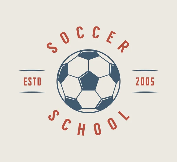 Rocznika logo piłka nożna i piłka nożna, emblemat, odznaka. — Wektor stockowy