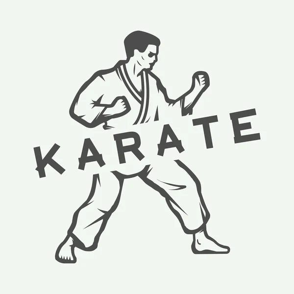 Vintage karate or martial arts logo, emblem, badge, label Royalty Free Stock Illustrations