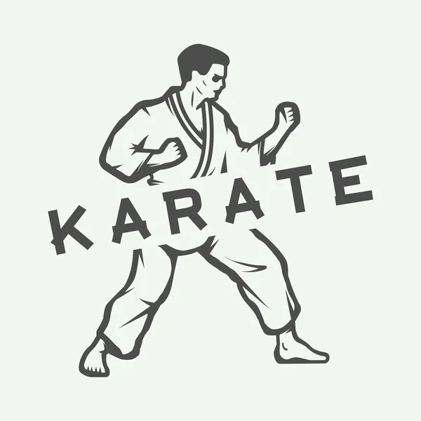 Vintage karate or martial arts logo, emblem, badge, label — Stock Illustration Vintage karate or martial arts logo, emblem, badge, label Royalty Free Stock Illustrations