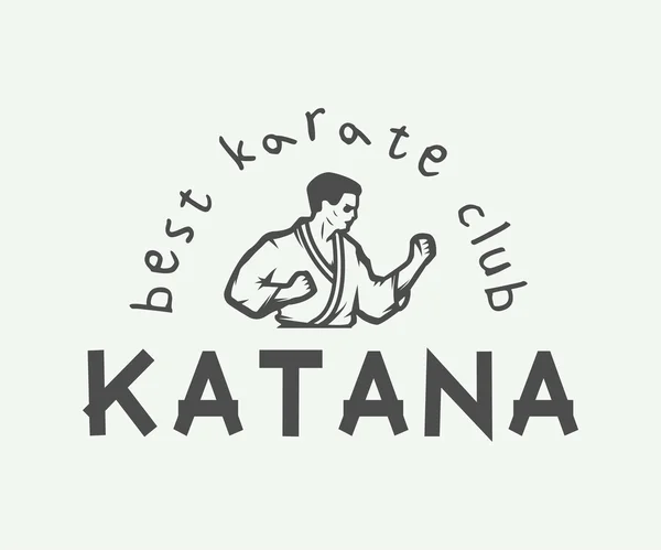 Vintage karate or martial arts logo, emblem, badge, label Stock Vector