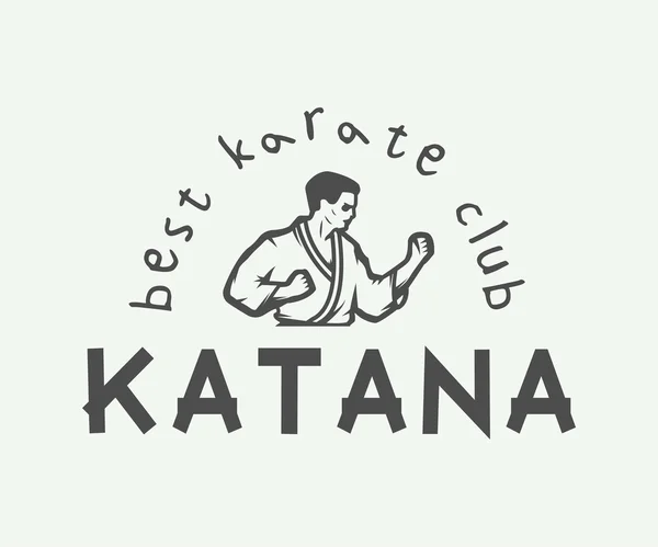 Vintage karate or martial arts logo, emblem, badge, label — Stock Illustration Vintage karate or martial arts logo, emblem, badge, label Stock Vector